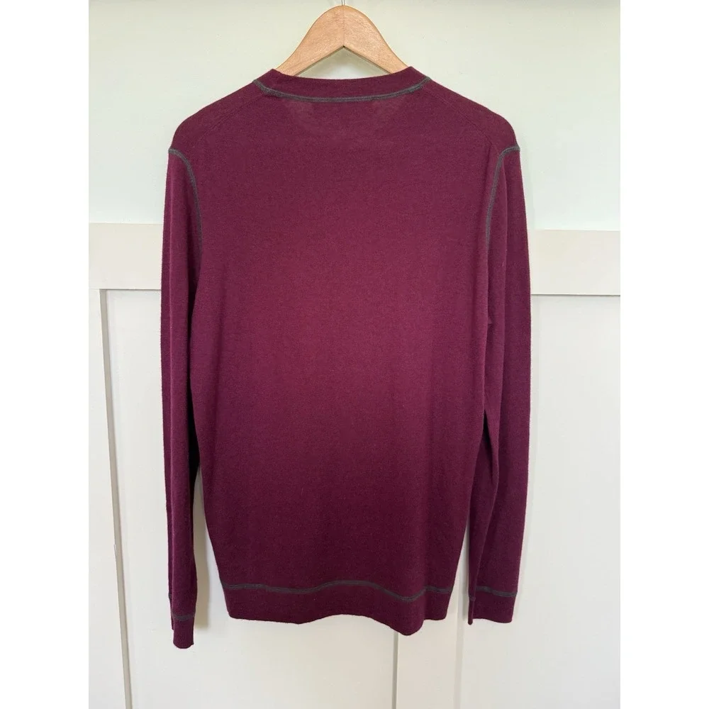 Neiman Marcus Cashmere Silk Sweater Men's Medium Plum Career Casual Quiet Luxury